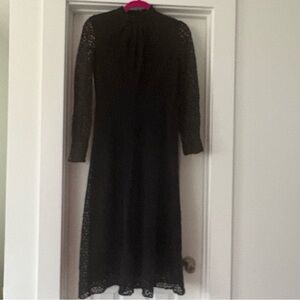 Massimo Dutti Elegant Black Lace Detail Dress